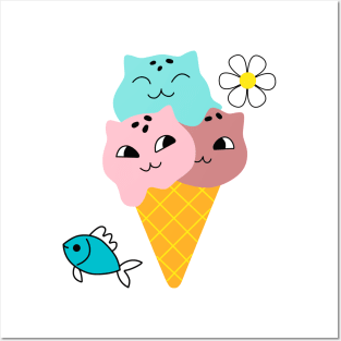 IceCream Cat`s Posters and Art